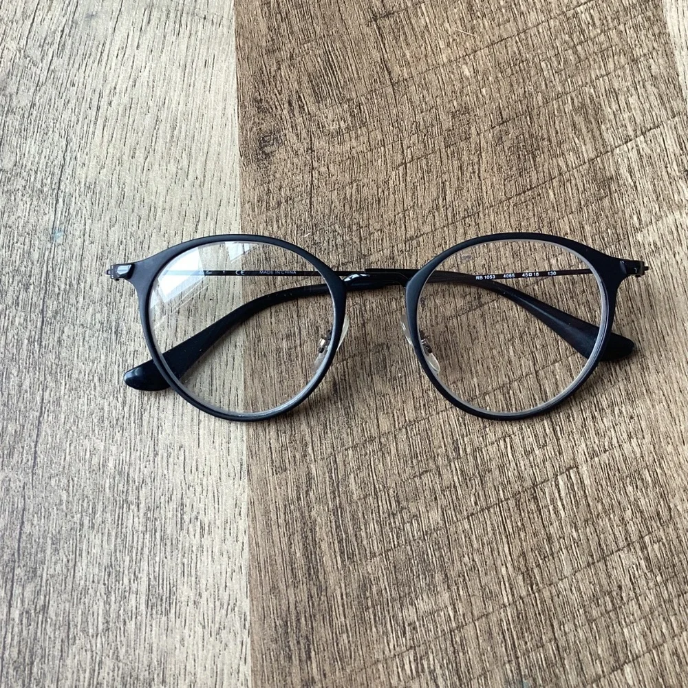 RAY-BAN mod RB 1053 col 4065 sz 45/18 Eyeglasses Frames Only Black Round Metal